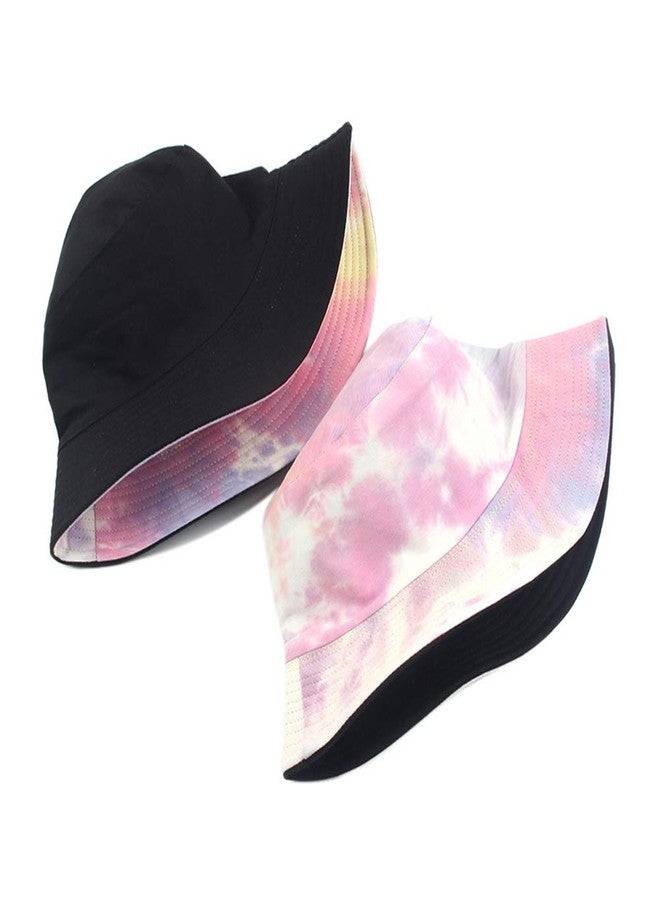 BEARUN Tie Dye Bucket Hat Reversible Cotton Multicolored Fisherman Cap Packable Sun Hat - Image 4